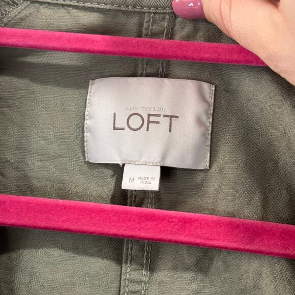 Loft Lightweight Khaki Green Half Zip Jacket Size M - Picture 4 of 9